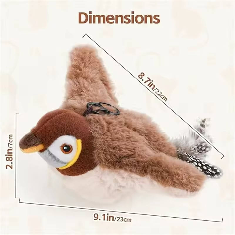 Interactive Chirping Bird Cat Chase Toy