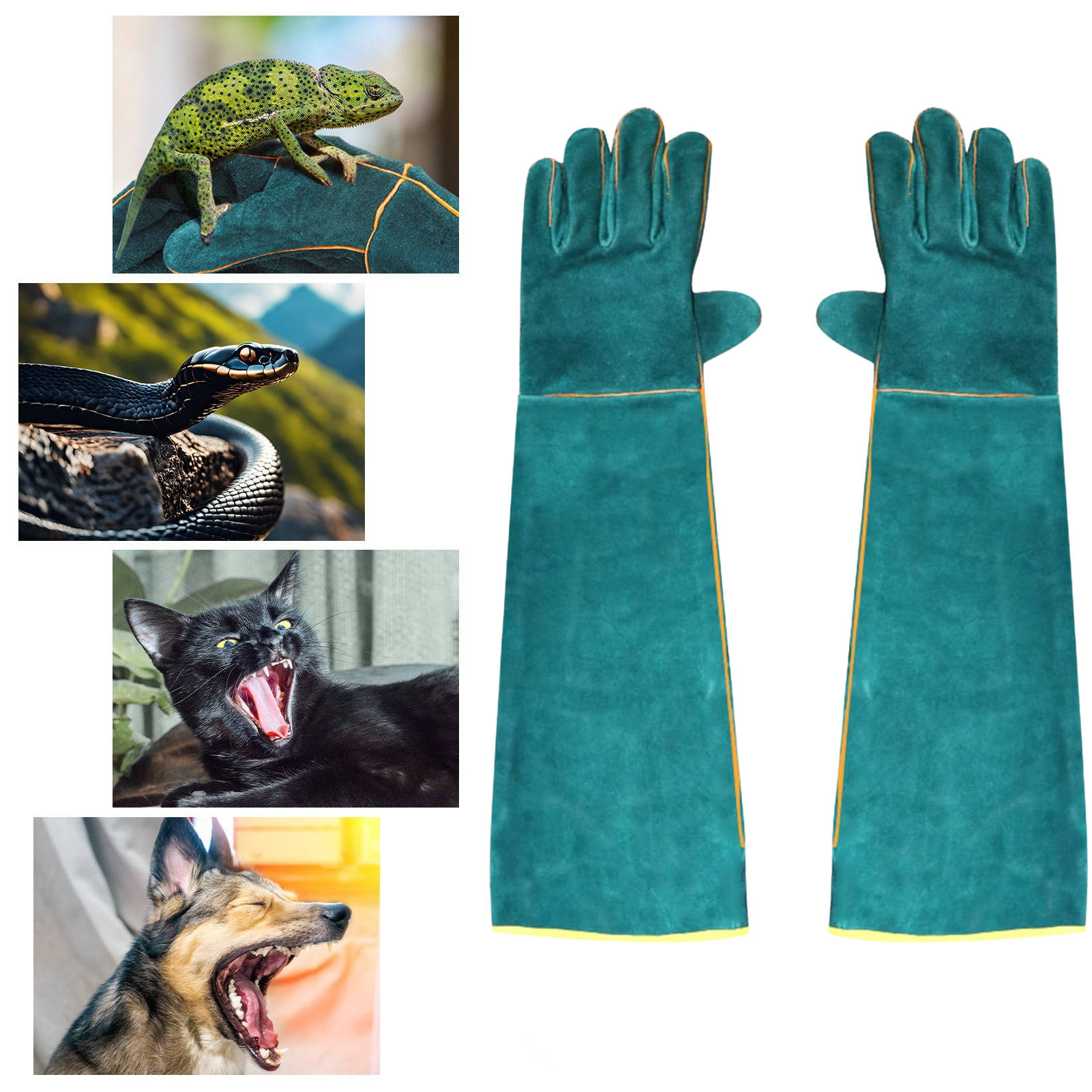 Cowhide Leather Bite and Scratch Protection Gloves