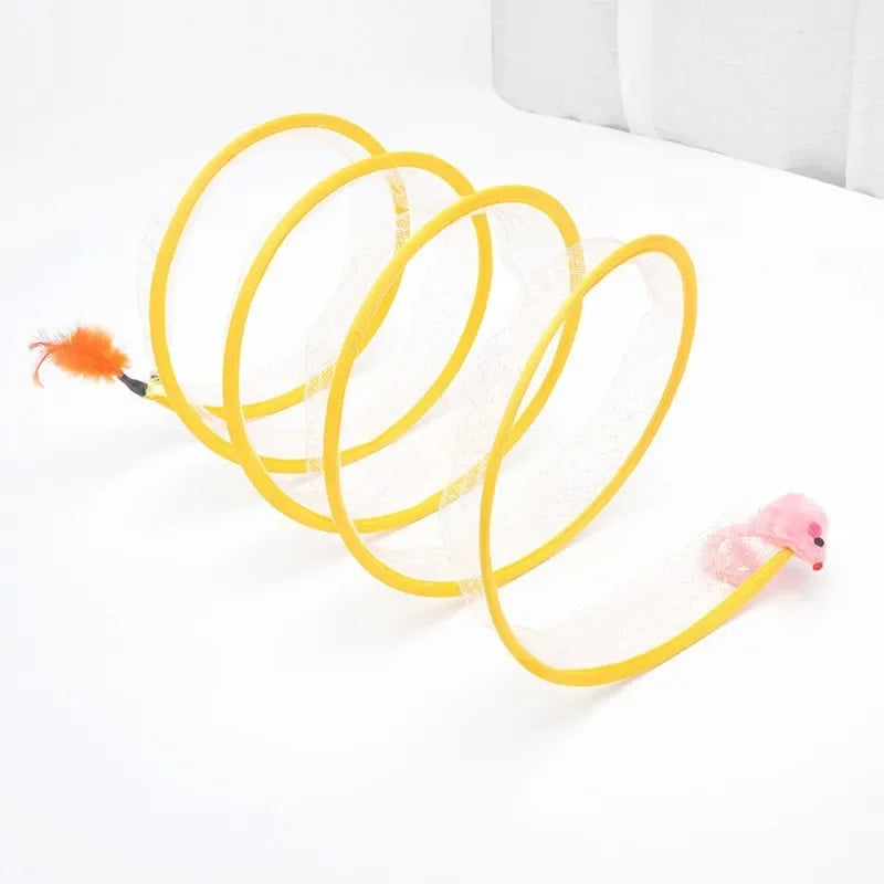 Collapsible S-Shaped Interactive Cat Tunnel