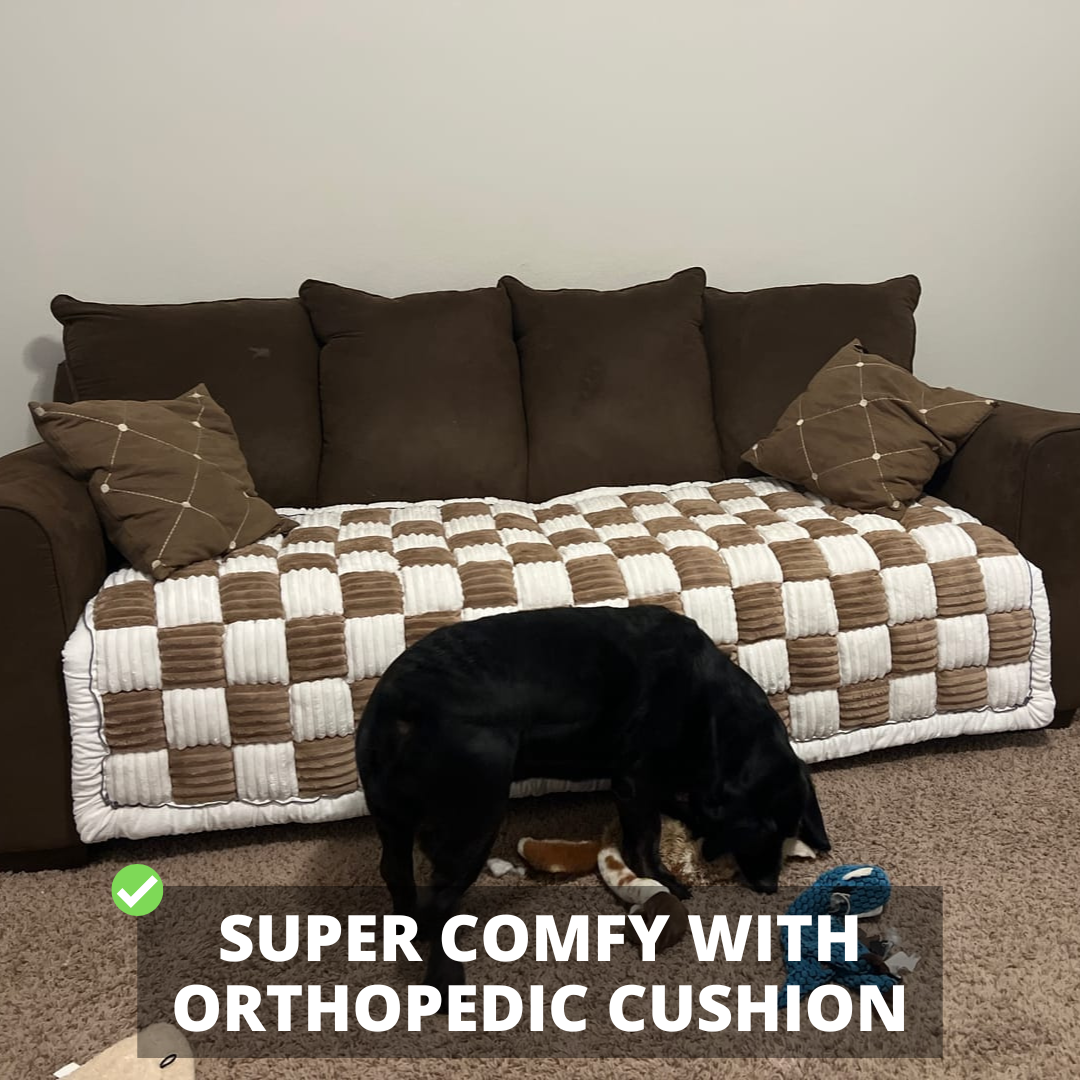 Orthopedic Furniture Protector and Cushioned Dog Bed Couch Cover