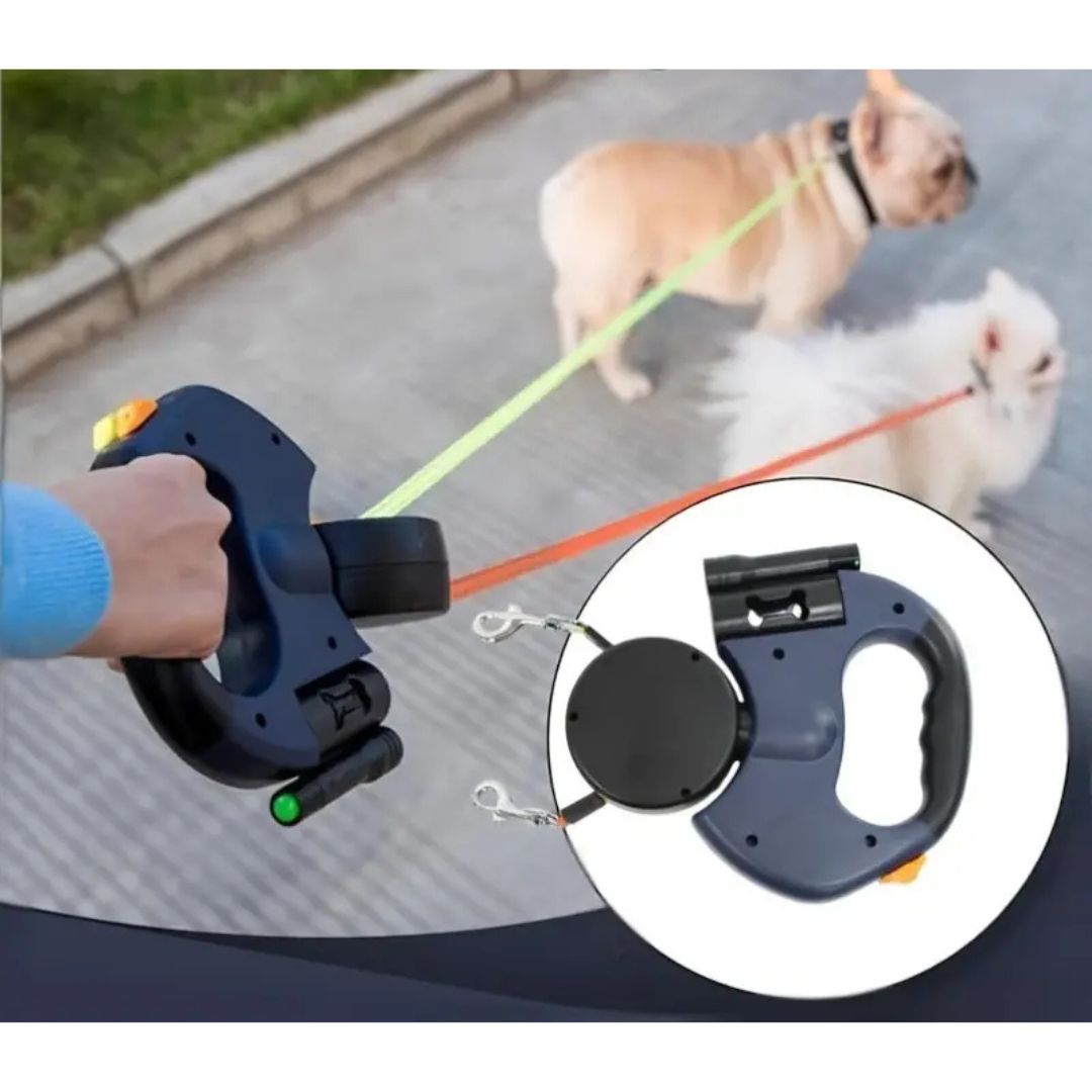 Anti-Tangle Double Dog Leash With Swivel Joint