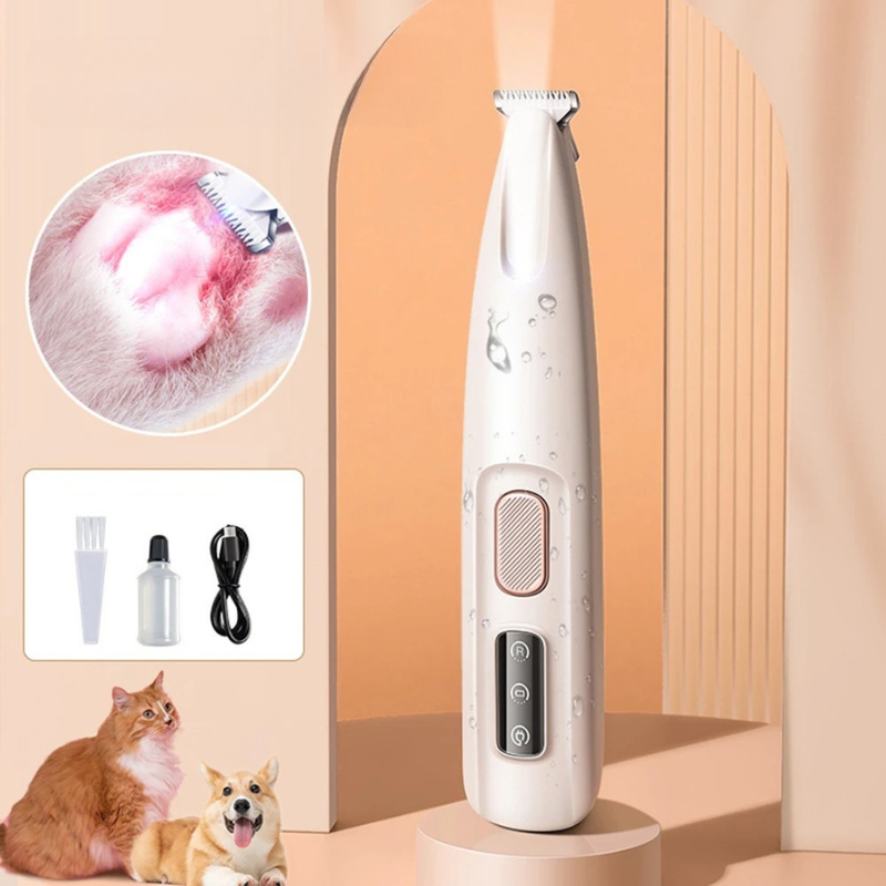 Rechargeable Dog Paw Hair Trimmer with LED Light