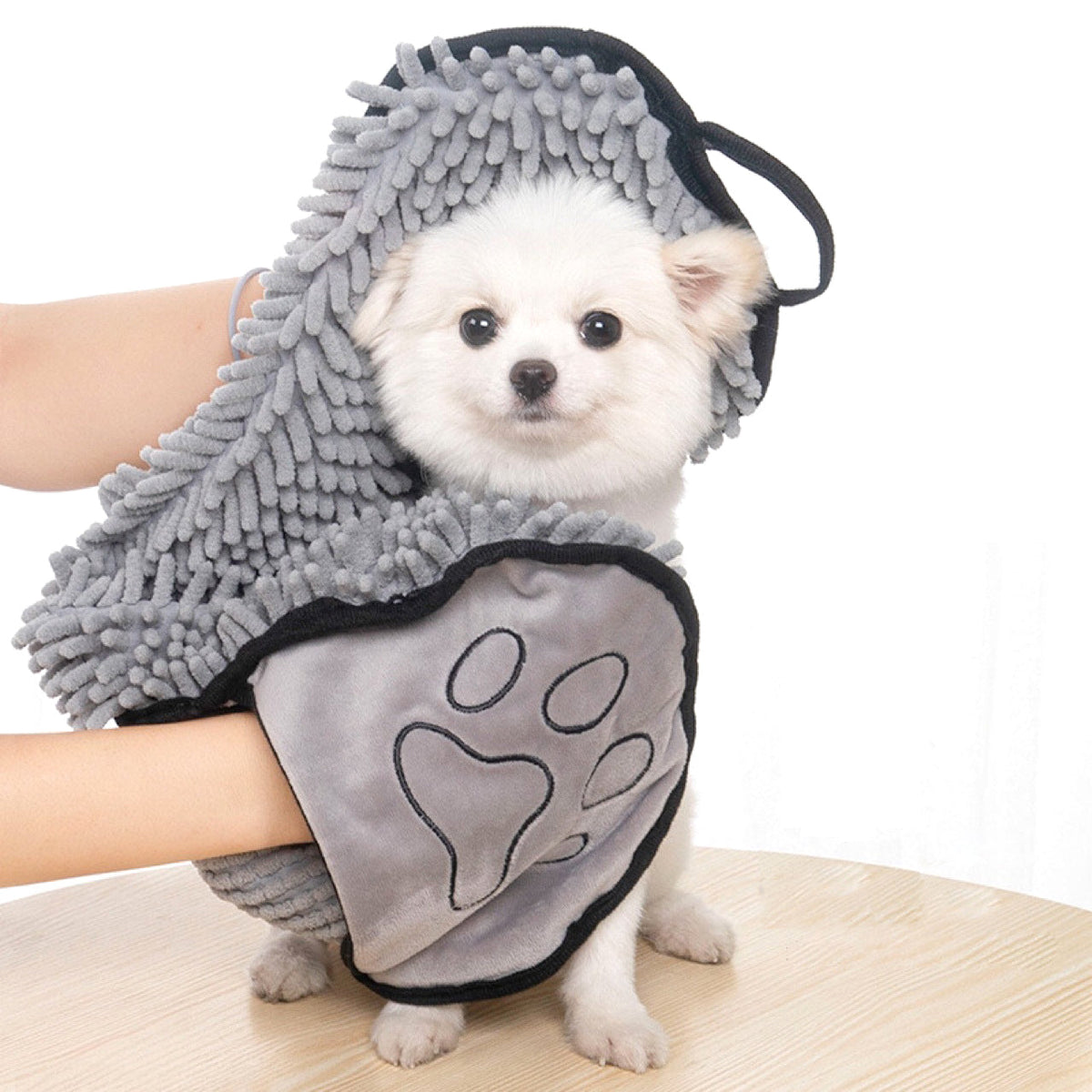 Quick-Dry Microfiber Dog Towel Wrap with Hand Pockets