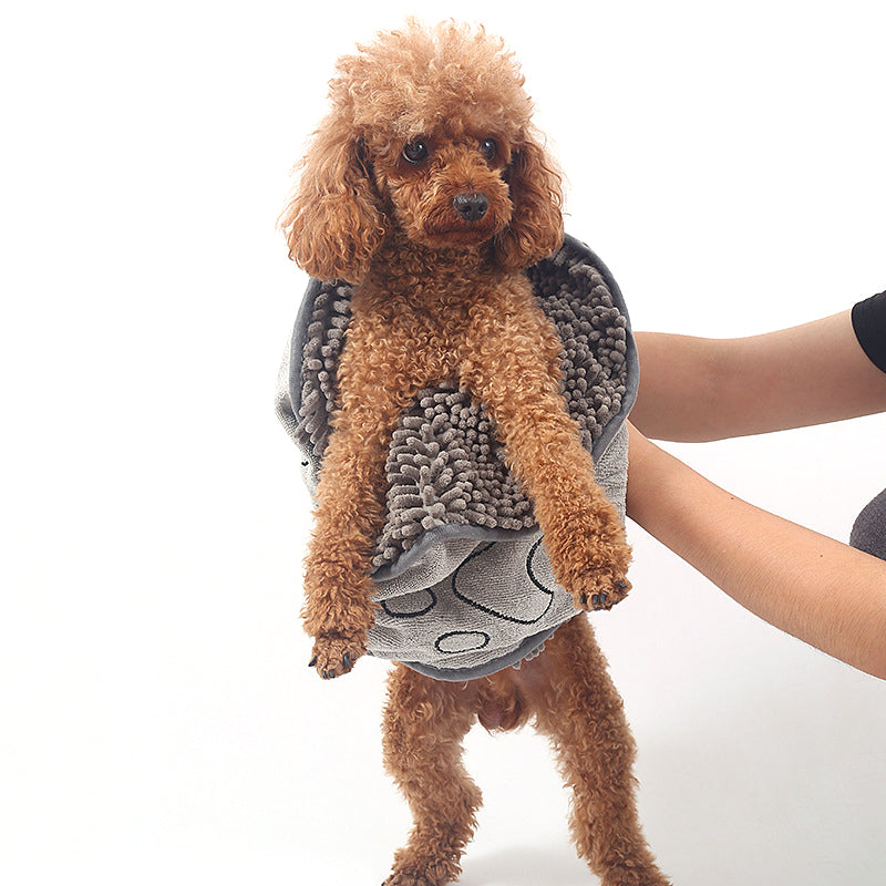 Quick-Dry Microfiber Dog Towel Wrap with Hand Pockets