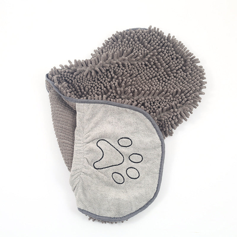 Quick-Dry Microfiber Dog Towel Wrap with Hand Pockets