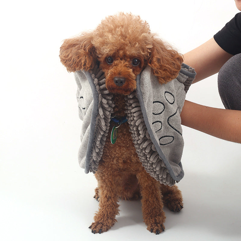 Quick-Dry Microfiber Dog Towel Wrap with Hand Pockets