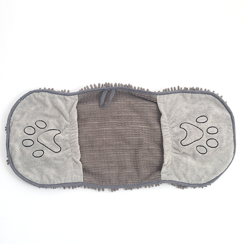 Quick-Dry Microfiber Dog Towel Wrap with Hand Pockets