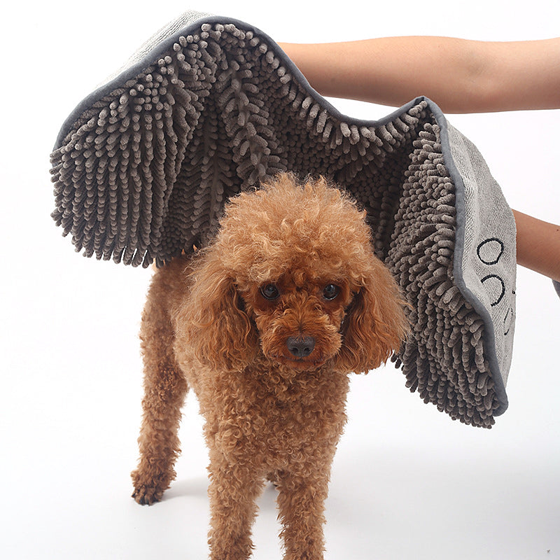 Quick-Dry Microfiber Dog Towel Wrap with Hand Pockets